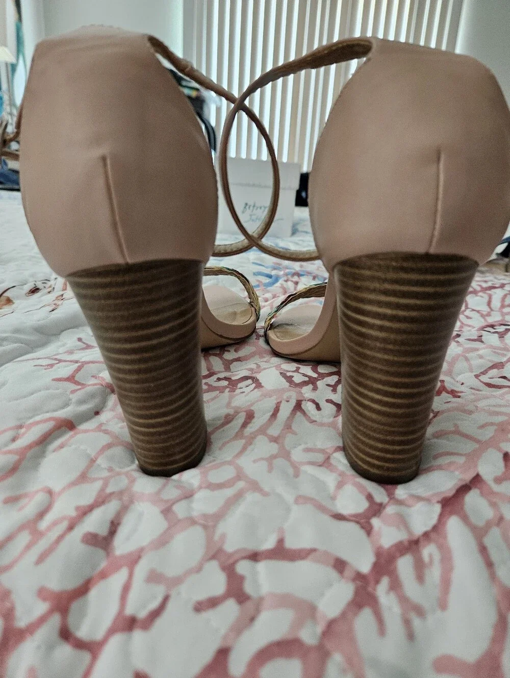 Madden Girl Nude Ankle-Strap Heels with Multicolor Braided Toe - Picture 3 of 6